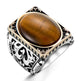 925er Silber mit brauner Tigerauge-Stein handgefertigte Ringe für Frauen und Män