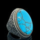 925er Sterlingsilber Türkisste Herrenring Handgefertigt Naturbernstein Damenring