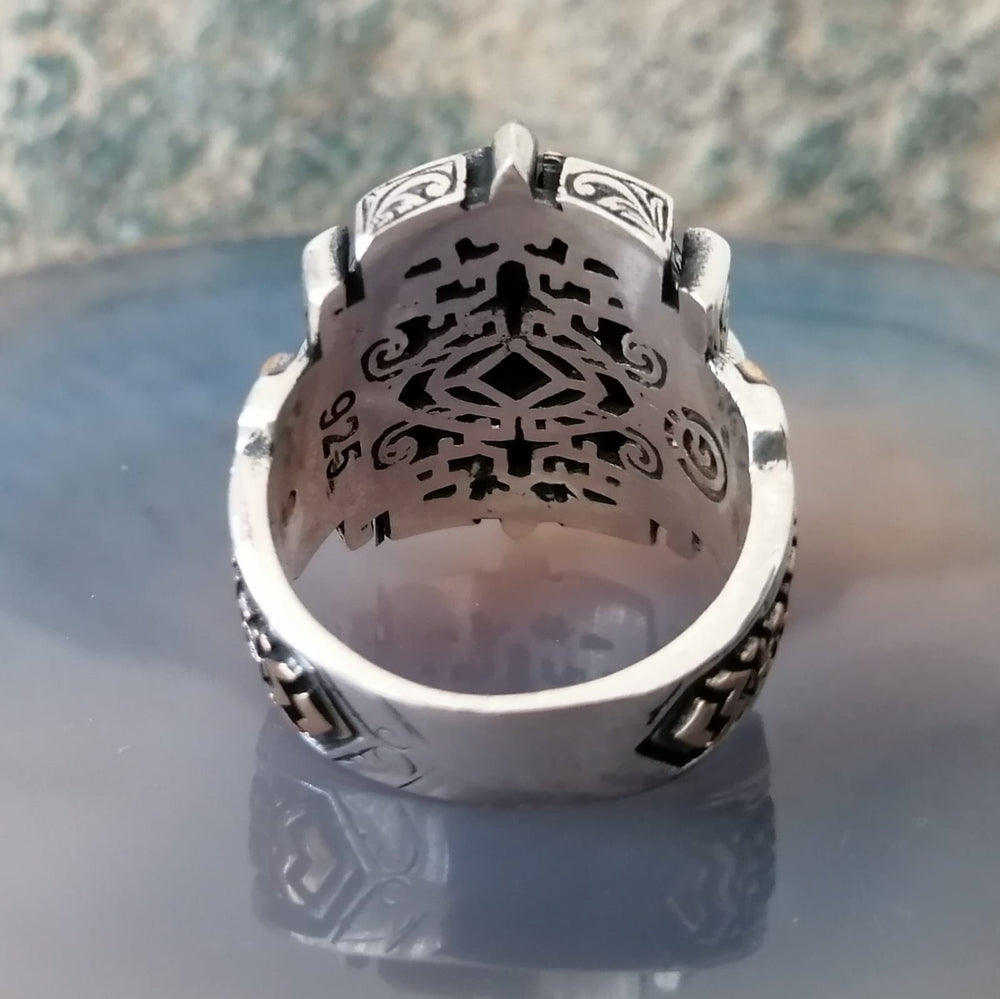 925er Silber mit ONYX-STEIN handgefertigte Ringe für Frauen und Männer