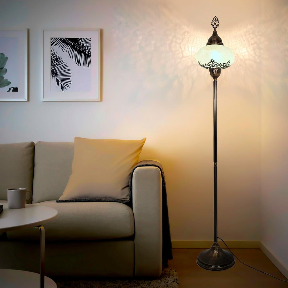 Türkische Stehlampe im Mosaik-Tiffany Stil | Glaslampen Boho Vintage Design