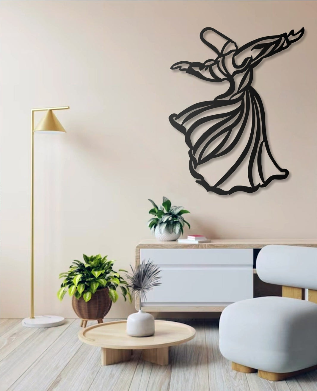 Hz. Mevlana Semazen Metall Wandbild Islamische Deko Sufi Kunst Oriental