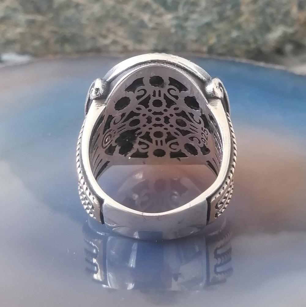 925er Silber Tigerauge Herrenring Handgefertigter natürlicher Damenring