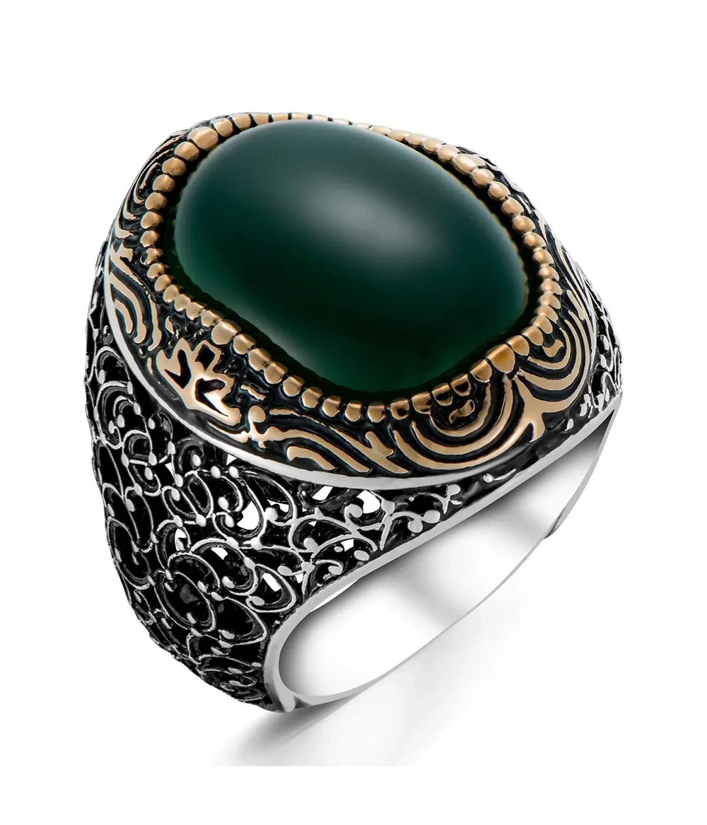 925er Sterlingsilber Zirkon Herrenring Handgefertigt Naturbernstein Damenring