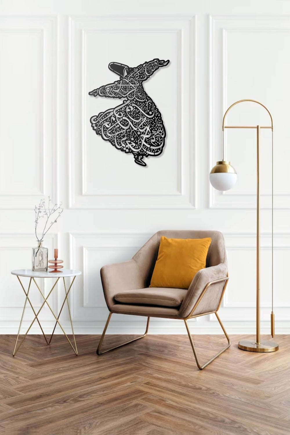 Hz. Mevlana Semazen Metall Wanddeko Islamische Sufi Kunst Oriental Deko