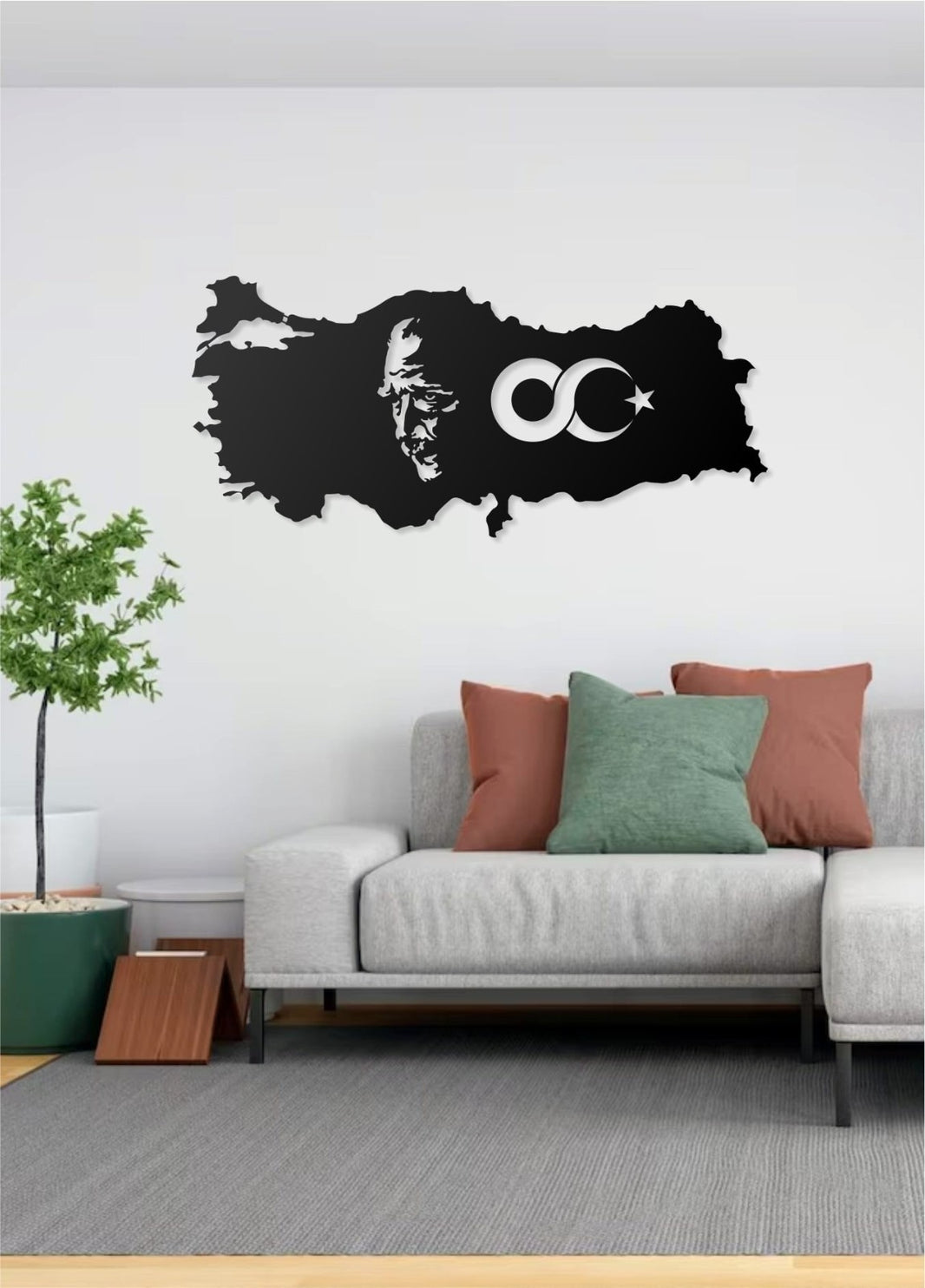 Türkei Karte Wandbild Atatürk & Unendlichkeit 30x66 & 40x88 cm