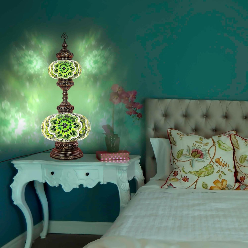 Handgefertigte Türkische Mosaiklampe | Marokkanische Bunte Tischlampe Deko