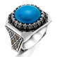 925er Silber mit Türkis-Stein Steinhandgefertigte Ringe für Frauen und Männer