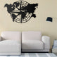 Weltkarte Wandbild Kompass 50x76 & 70x90 cm – Einteiliges Wanddekor
