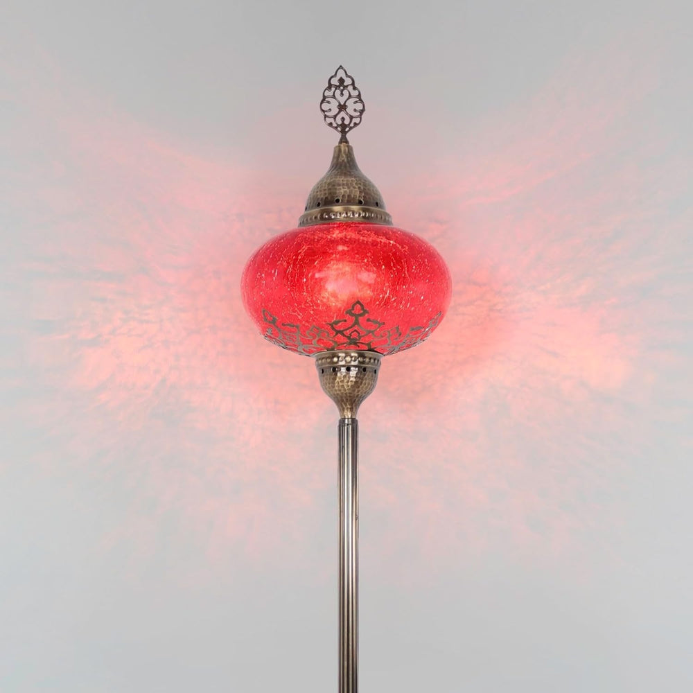 Türkische Stehlampe im Mosaik-Tiffany Stil | Glaslampen Boho Vintage Design