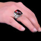 925er Silber-Rubin-Herrenring Handgefertigter natürlicher Damenring