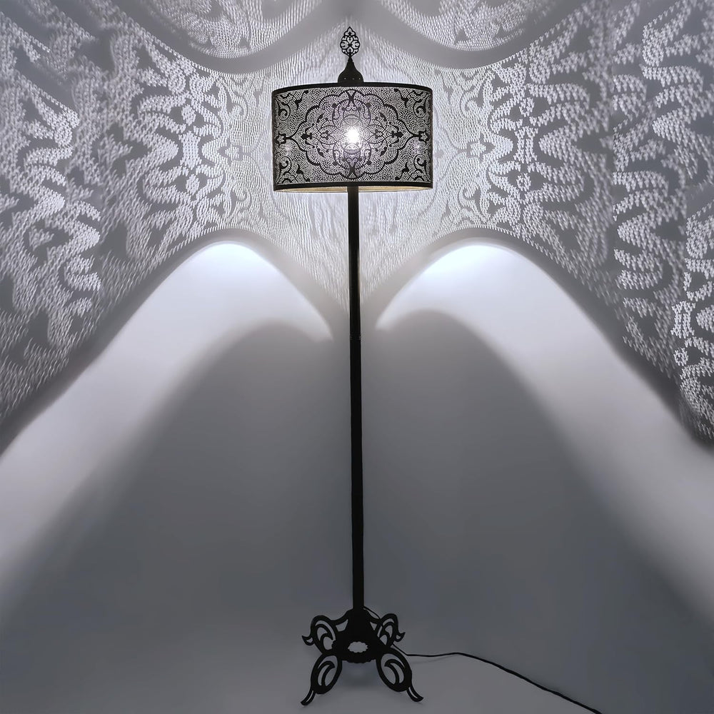 Vintage Türkische Mosaik Stehlampe | Mid-Century Boho Wohnzimmerecke Lampe