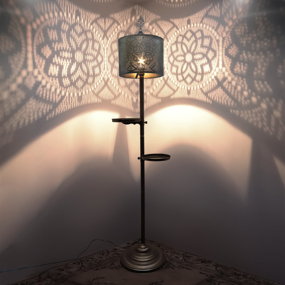 turkish floor lamp combo table dark picture bedroom light