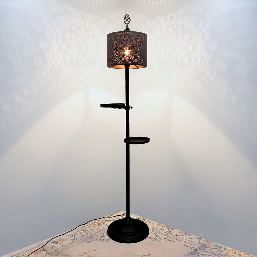 turkish floor lamp combo table dark picture living room 
