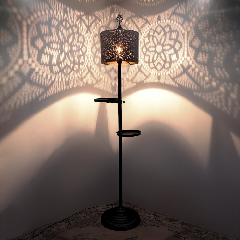 metal lamp shade combo table dark picture home decoration