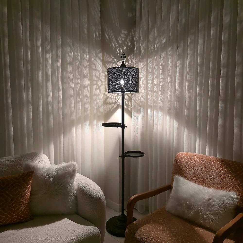 turkish floor lamp combo table dark picture black color