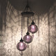 Moroccan Chandelier 3 Globe Black Color Ball Shape