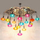 Turkish Patterned Chandelier 19 Globe Multicolor Ovall