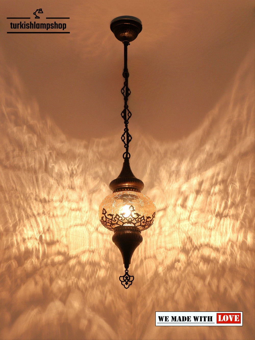 Turkish Glass Hanging Lamp 
