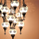 Turkish Chandelier 13-Globe SeljukPattern Glass Laser Cut