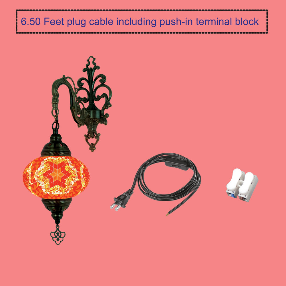 Plug Contact Turkish mosaic wall sconce lamp