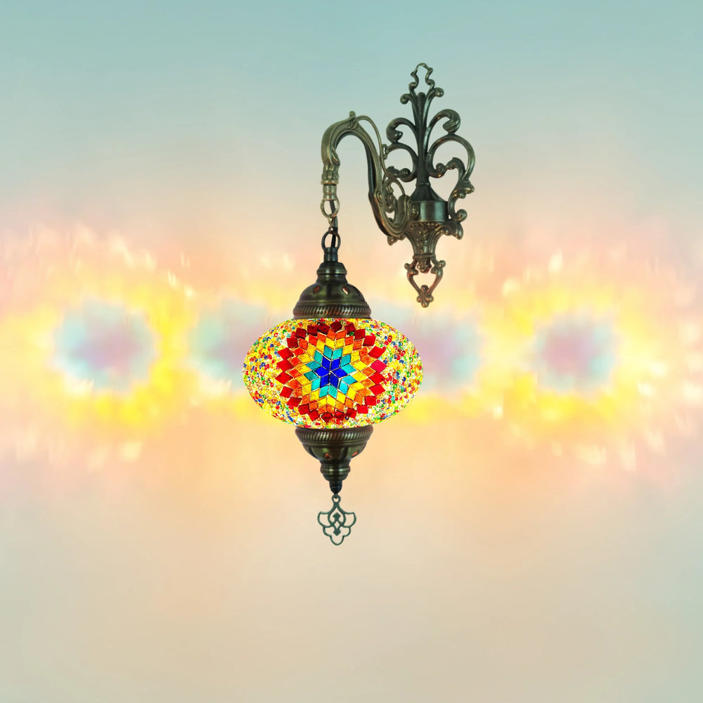 Flame star color mosaic wall sconce lamp