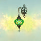 Green daisy Turkish mosaic wall sconce lamp