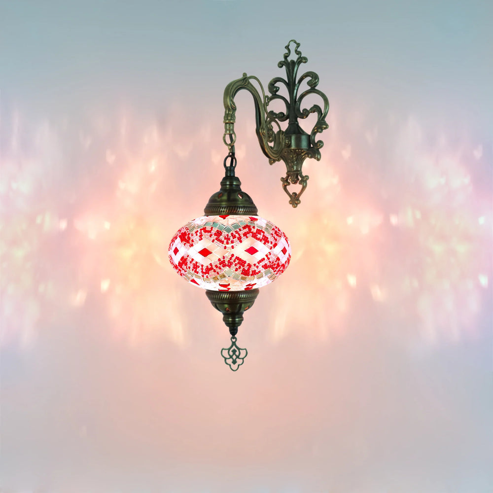 Pink rug color mosaic wall sconce lamp