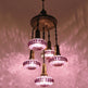 Turkish Mosaic Chandelier 5-Globe Short Model Sultan Design