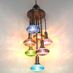 Mosaic Chandelier 7-Globe Turkish Sultan Design
