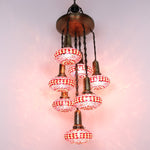 Mosaic Turkish  Chandelier 7-Globe 