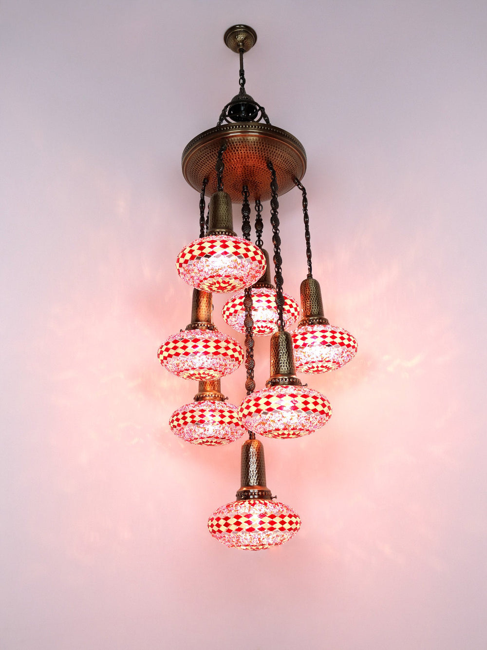 Mosaic Turkish  Chandelier 7-Globe 