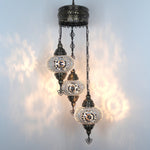 Türkischer Mosaik Kronleuchter - 3 Kugeln Orientalische Deckenleuchte