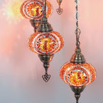 Türkischer Mosaik Kronleuchter - 3 Kugeln Orientalische Deckenleuchte