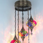 Türkischer Mosaik Kronleuchter - 3 Kugeln Orientalische Deckenleuchte