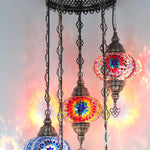 Türkischer Mosaik Kronleuchter - 3 Kugeln Orientalische Deckenleuchte