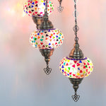 Türkischer Mosaik Kronleuchter - 3 Kugeln Orientalische Deckenleuchte