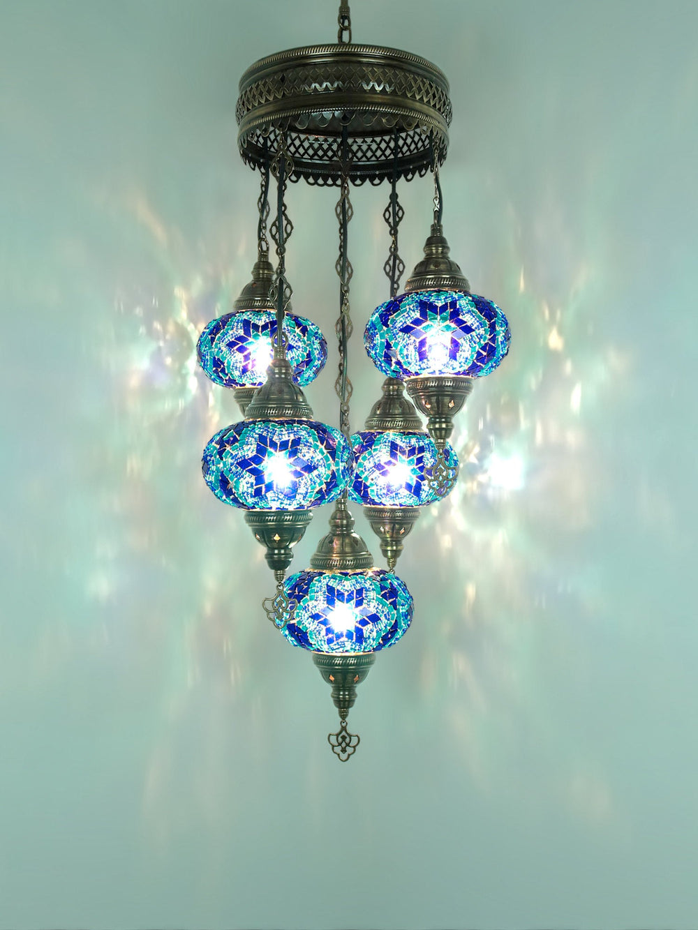 Mosaic Chandelier 5 Globe