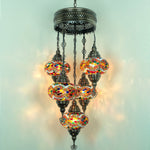 Türkischer Mosaik Kronleuchter - 5 Kugel Pendelleuchten Orientalische Lampe