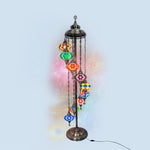 Türkische Mosaik Stehlampe 9 Kugeln - Orientalische Bodenlampe Boho Stil