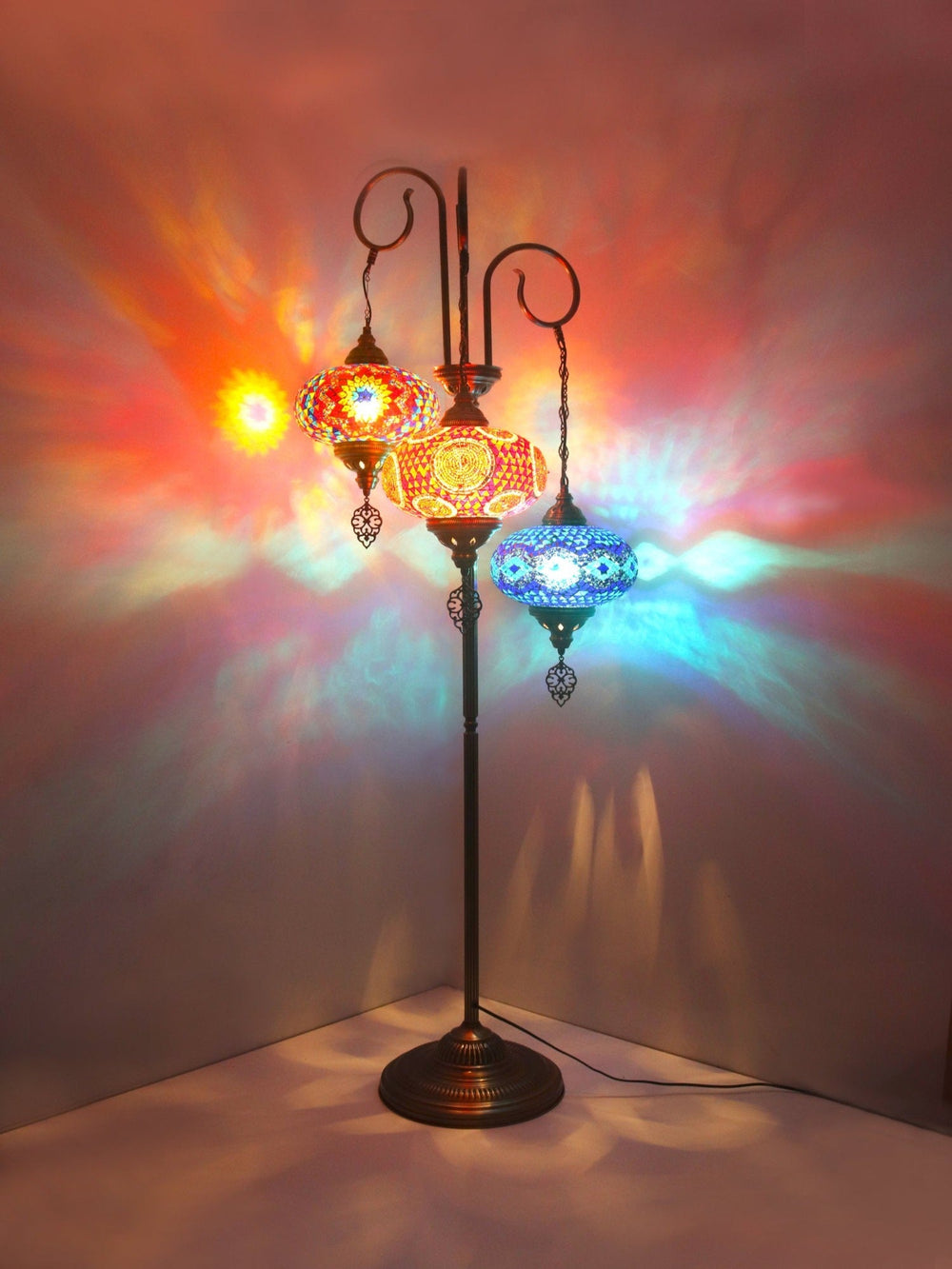 Turkish Mosaic Floor Lamp Big 3 Globe