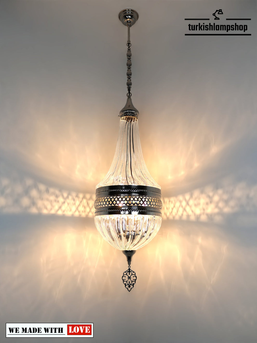 Turkish Lantern Pyrex Glass Pendant Lamp