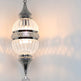 Turkish Pyrex Glass Pendant Lamp Silver Color