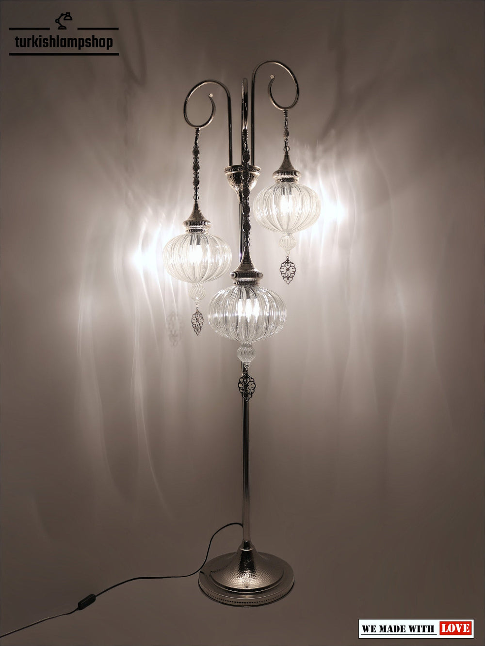 Pyrex Blown Glass Clear Floor Lamp