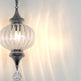 Pyrex Glass Clear Pendant Lamp Striped Pattern