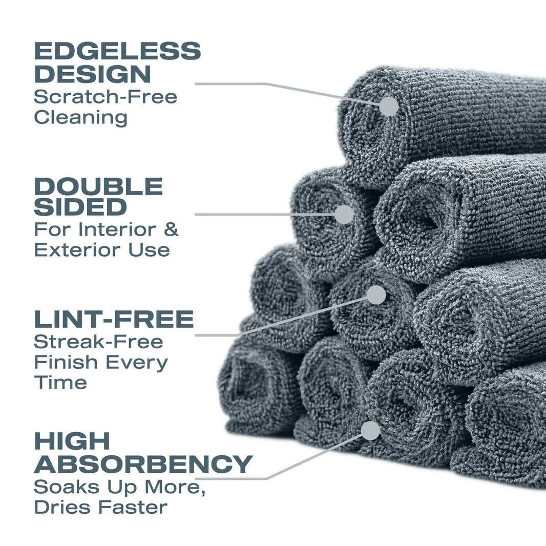 Nasiol Wipe and Buff Microfiber Cloth Dark Gray 10pc