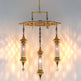 Turkish Chandelier Cylinder Blown Glass 3 Seljuk Pattern Metal Dining Room Chandelier