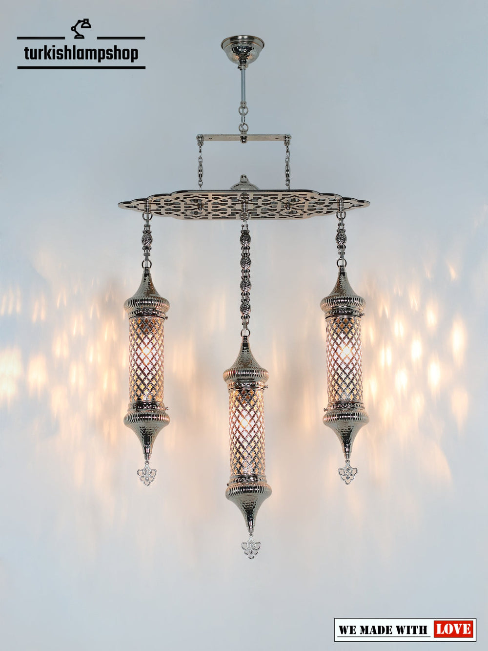 Turkish Chandelier Cylinder Blown Glass