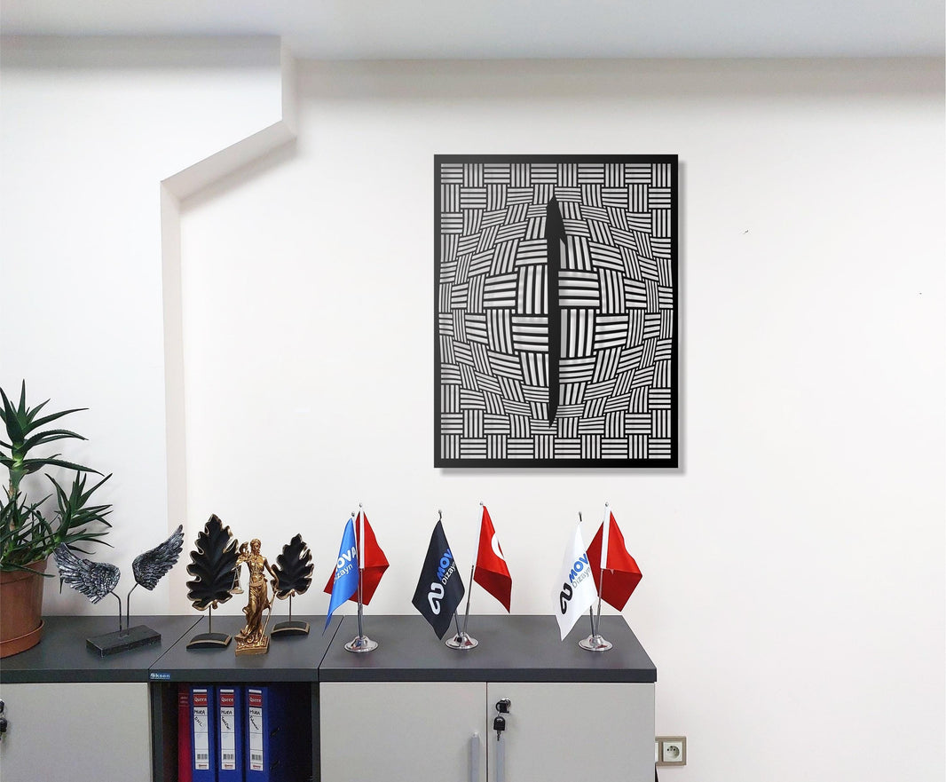 Metal Islamic Wall Art  Arabic Calligraphy “Elif with Ornamental Design, Muslim Wall Hanging, Modern Religious Home Decor