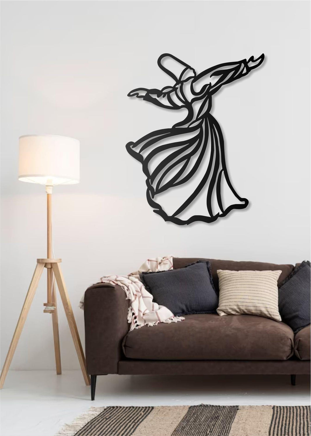 Metal Islamic Wall Art  Rumi Whirling Dervish Design, Mevlana Sufi Semazen Metal Wall Hanging, Spiritual Muslim Home Decor