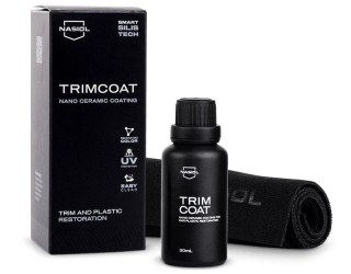 Nasiol TrimCoat 30 ml plastik, vinil ve kauçuk yüzeyler için uzun süreli koruma ve yenileme sağlayan hidrofobik kaplama